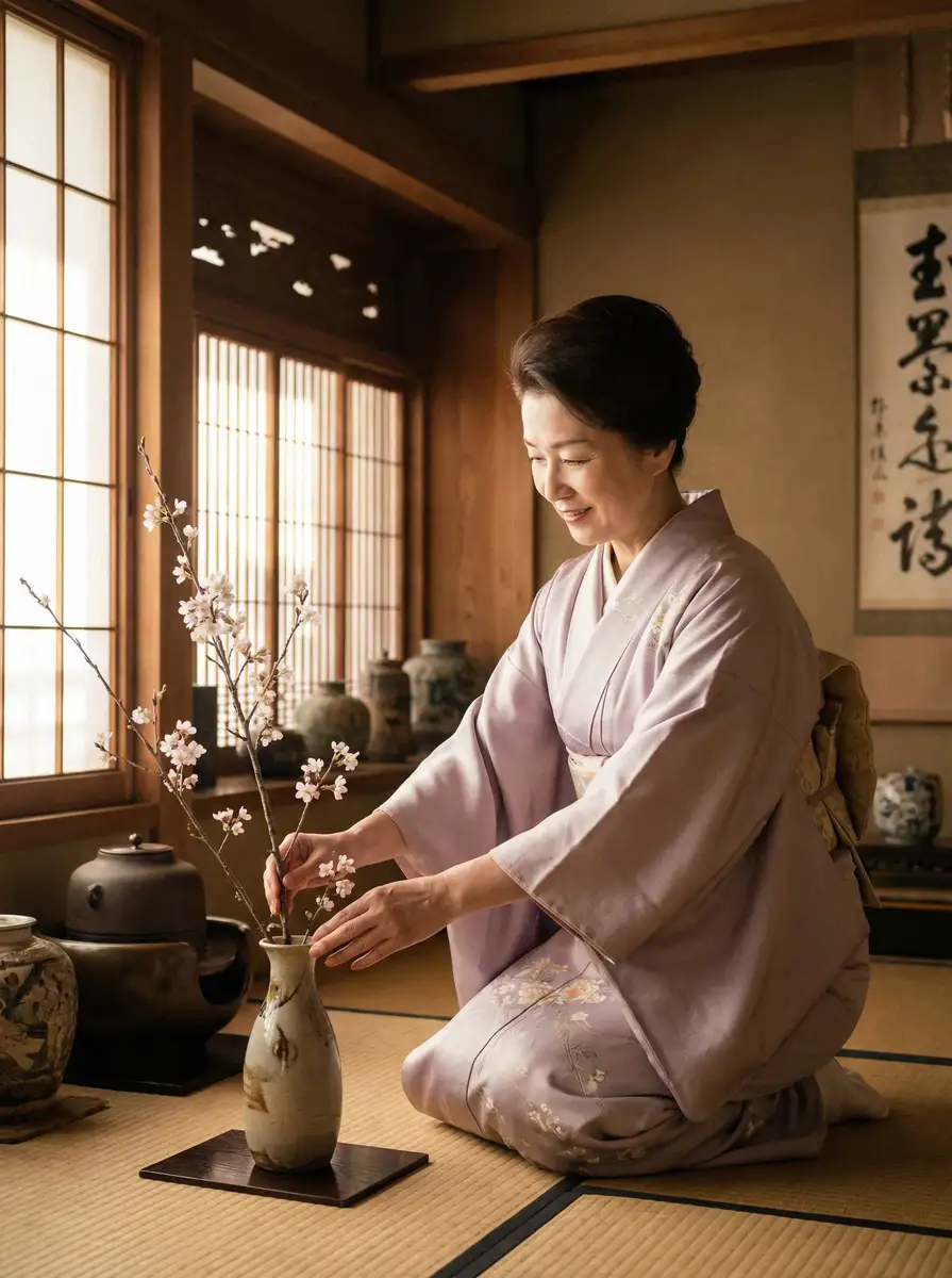 一位优雅的 探花视频 - 精彩片段推荐，查看更多精彩内容 在和室中插花