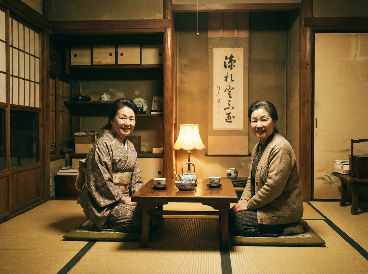 两位优雅的 探花视频 - 精彩片段推荐，查看更多精彩内容 在日式茶室中品茶交谈
